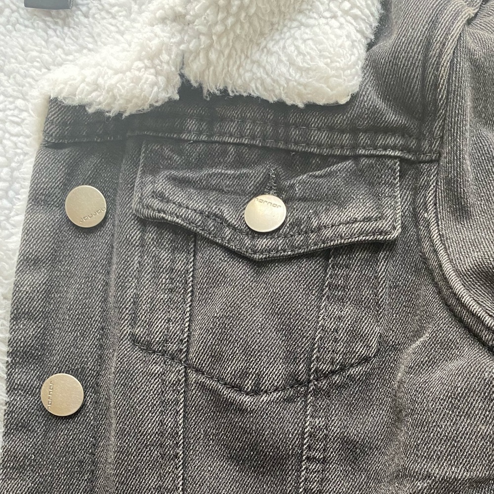 Faux-Sherpa & Denim Jacket, Junior's Small
